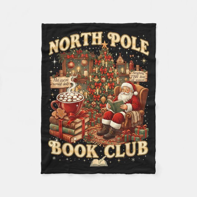 North Le Book Club Cozy Christmas Reading Gift  Fleece Blanket (Front)