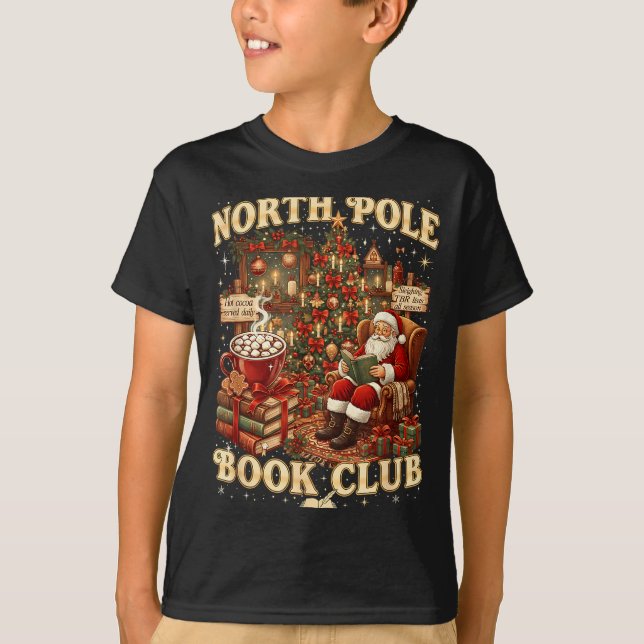 North Le Book Club Cozy Christmas Reading Gift  T-Shirt (Front)