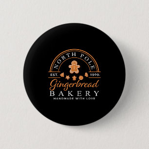 North Le Gingerbread Bakery Baking Christmas Party 2 Inch Round Button