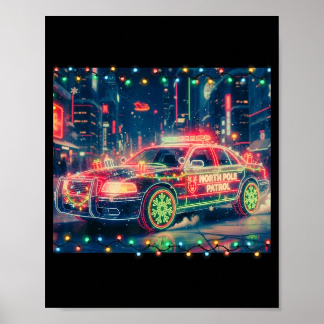 North Le Patrol Christmas Car Tee  Poster (Front)