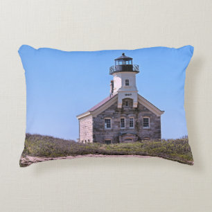 North Lighthouse Block Island RI Accent Pillow