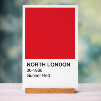 North London Gunner Red - White Background Acrylic Sign