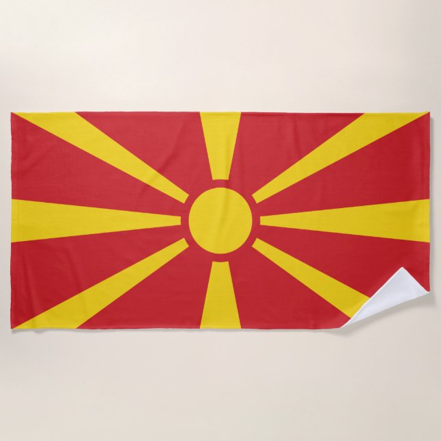 North Macedonia Beach Towel (Front)