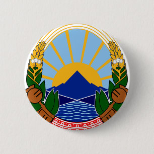 north macedonia emblem 2 inch round button