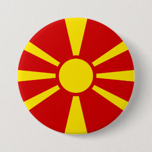 North Macedonia Flag 3 Inch Round Button
