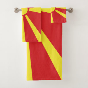 North Macedonia Flag Bath Towel Set