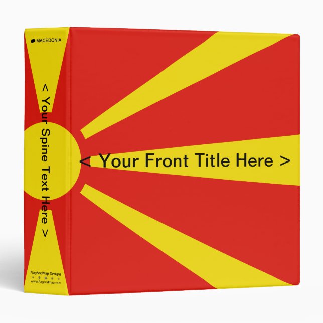 North Macedonia Flag Binder (Front/Spine)