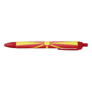 North Macedonia Flag Black Ink Pen
