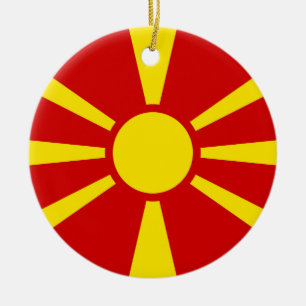 North Macedonia Flag Ceramic Ornament