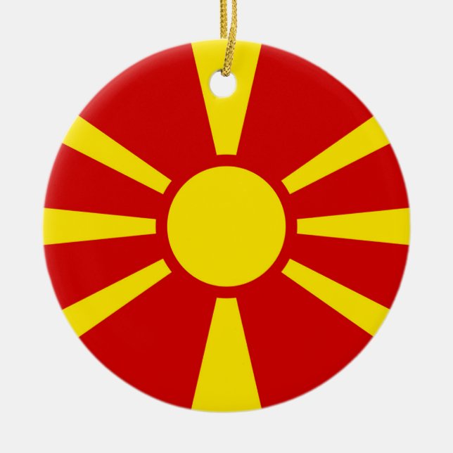 North Macedonia Flag Ceramic Ornament (Front)