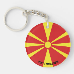 North Macedonia Flag Charming Patriotic Keychain