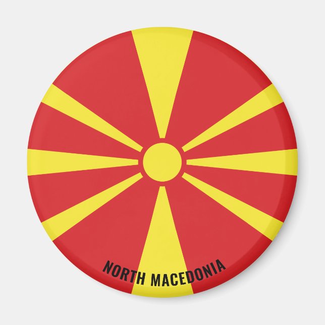 North Macedonia Flag Charming Patriotic Magnet (Front)