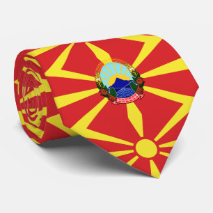North Macedonia Flag (detail of emblem) Tie