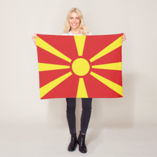 North Macedonia Flag Fleece Blanket