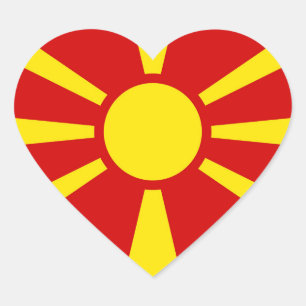 North Macedonia Flag Heart Sticker