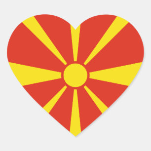 North Macedonia Flag Heart Sticker