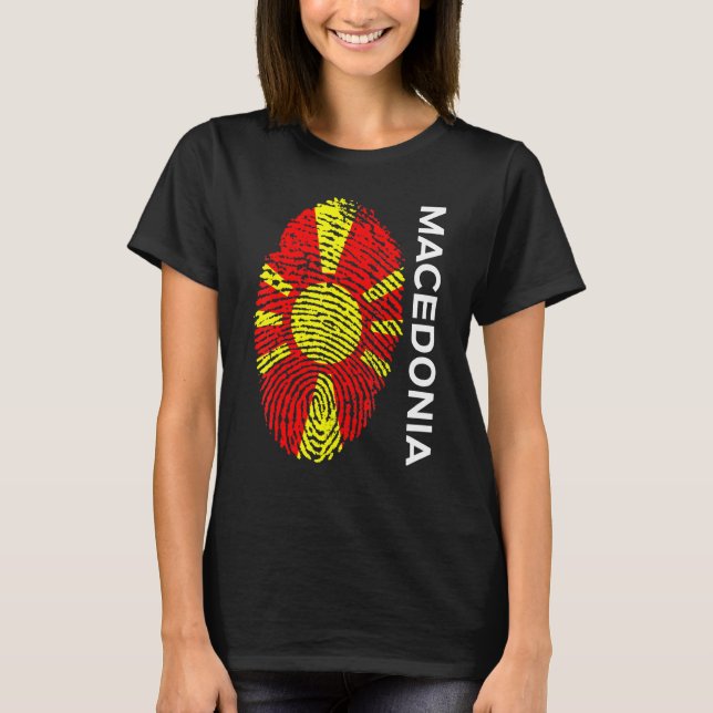 North Macedonia Flag Jersey T-Shirt (Front)
