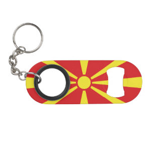 North Macedonia Flag Keychain Bottle Opener