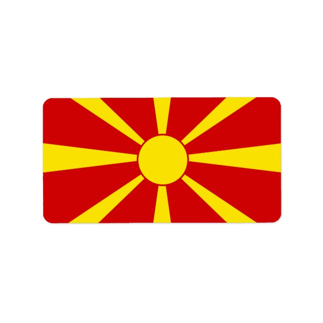 North Macedonia flag Label (Front)