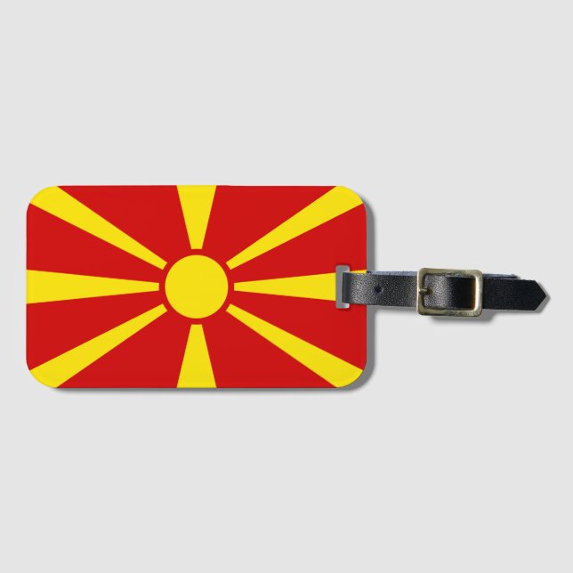North Macedonia Flag Luggage Tag (Front Horizontal)