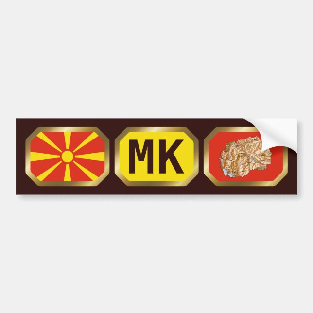 North Macedonia Flag Map Code Bumper Sticker (Front)