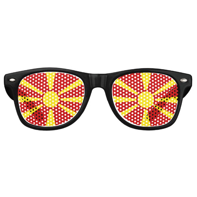 North Macedonia Flag Retro Sunglasses (Front)