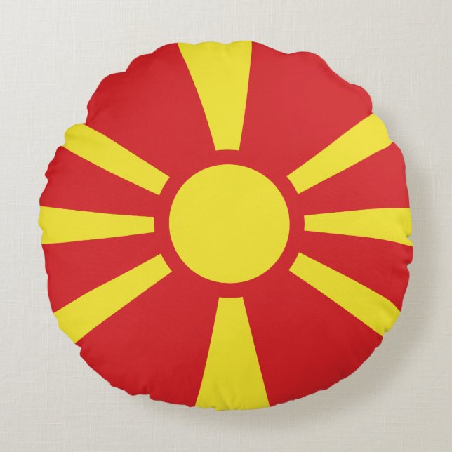 North Macedonia Flag Round Pillow (Front)