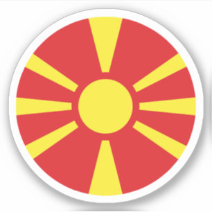 North Macedonia Flag Round Sticker