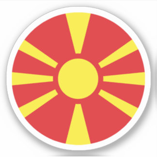 North Macedonia Flag Round Sticker