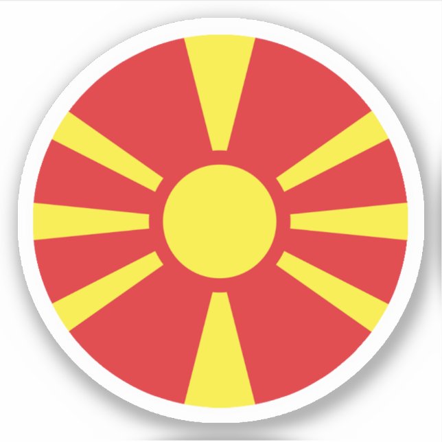 North Macedonia Flag Round Sticker (Front)