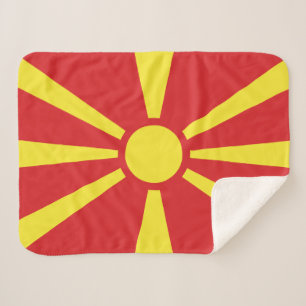 North Macedonia Flag Sherpa Blanket