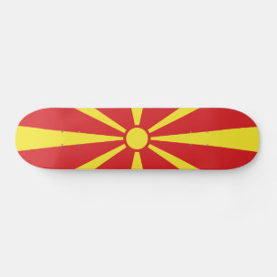 North Macedonia Flag Skateboard