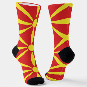 North Macedonia Flag Socks