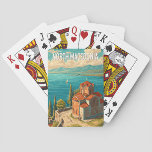 North Macedonia Illustration Travel Art Vintage Playing Cards