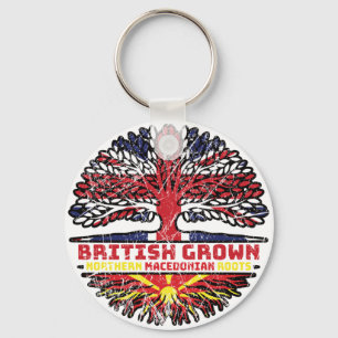 North Macedonia Macedonian Uk United Kingdom Keychain