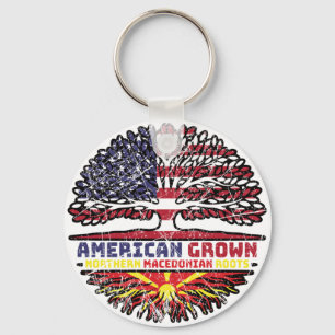 North Macedonia Macedonian US American USA United Keychain