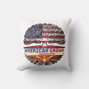 North Macedonia Macedonian US American USA United Throw Pillow