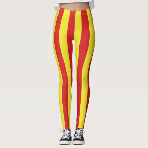 North Macedonia National Flag Colours Striped Leggings