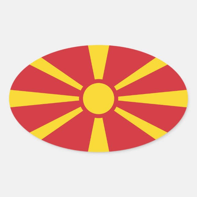 North Macedonia Oval Sticker (Front)