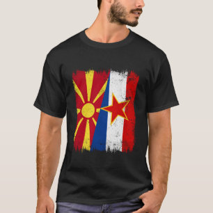 North Macedonia Yugoslavia Half Flag Macedonian Yu T-Shirt