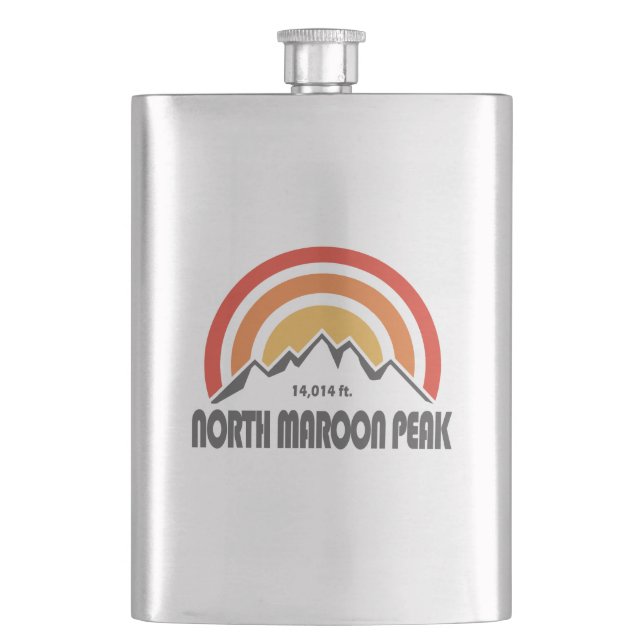 North Maroon Peak Hip Flask (Front)