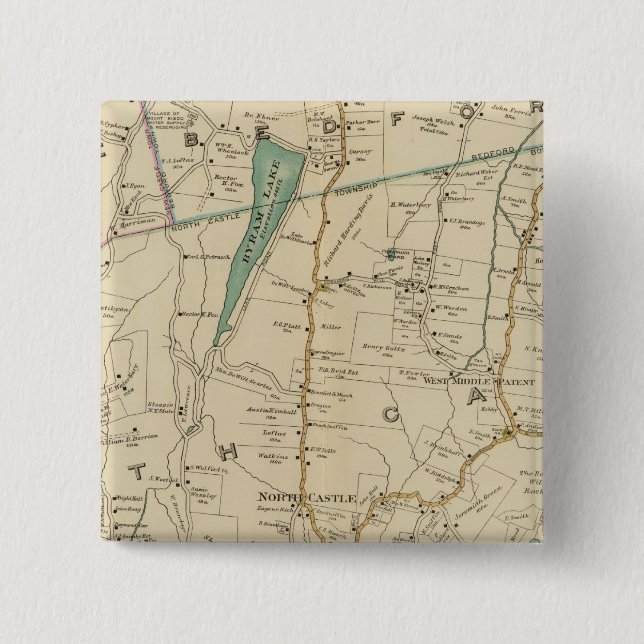 North New York City 2 Inch Square Button (Front)