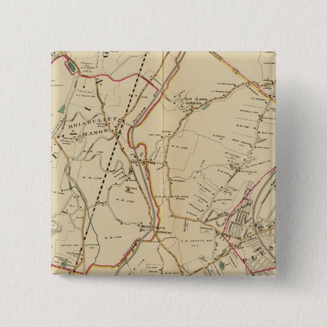 North New York City 4 2 Inch Square Button (Front)