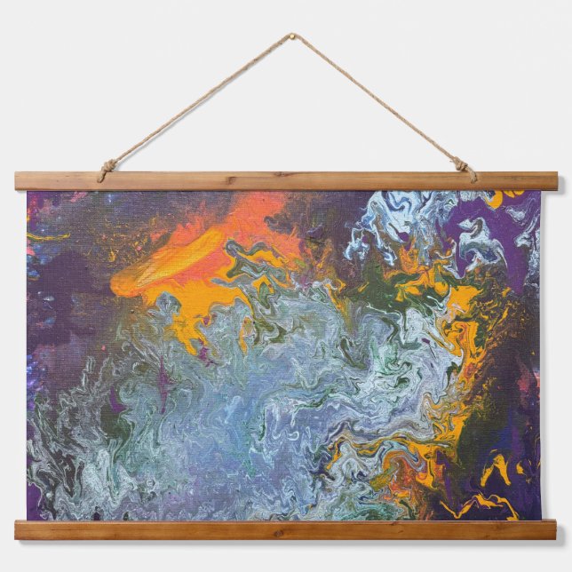 North of 60 Sunrise over the lake. Hanging Tapestry (Front)