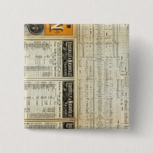 North of Louisville and Nashville Railroad 2 Inch Square Button