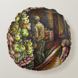 North of the Circus Round Pillow
