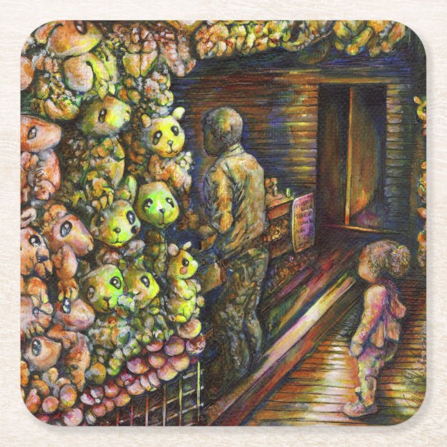 North of the Circus Square Paper Coaster (Front)