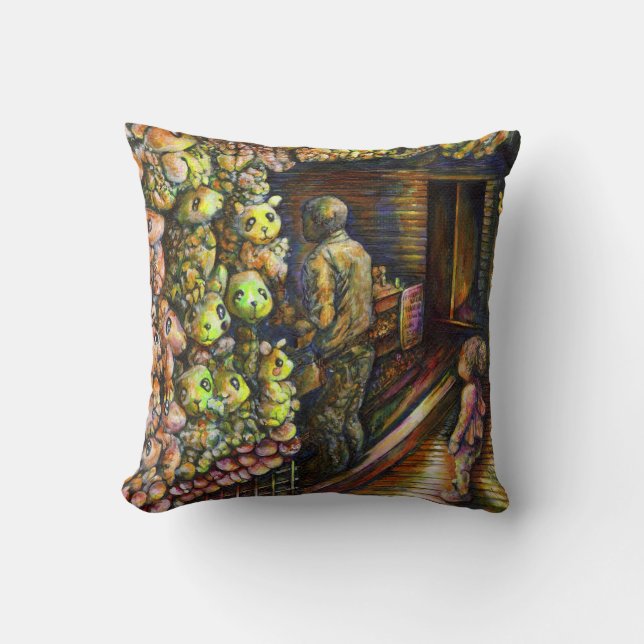 North of the Circus Throw Pillow (Front)