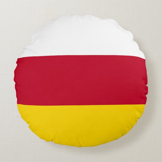 North Ossetia Flag Round Pillow (Front)