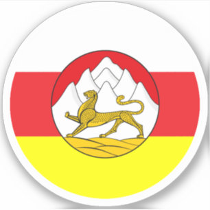 North Ossetia Flag Round Sticker